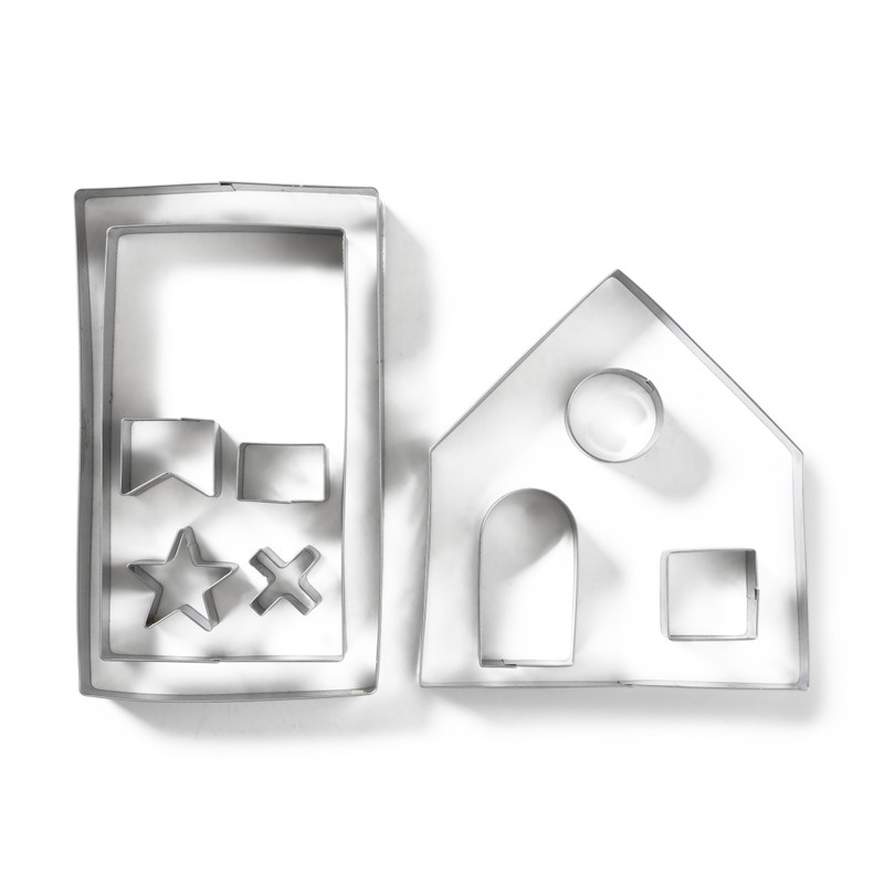 Uitsteekvormpjes gingerbread huis - set van 10 